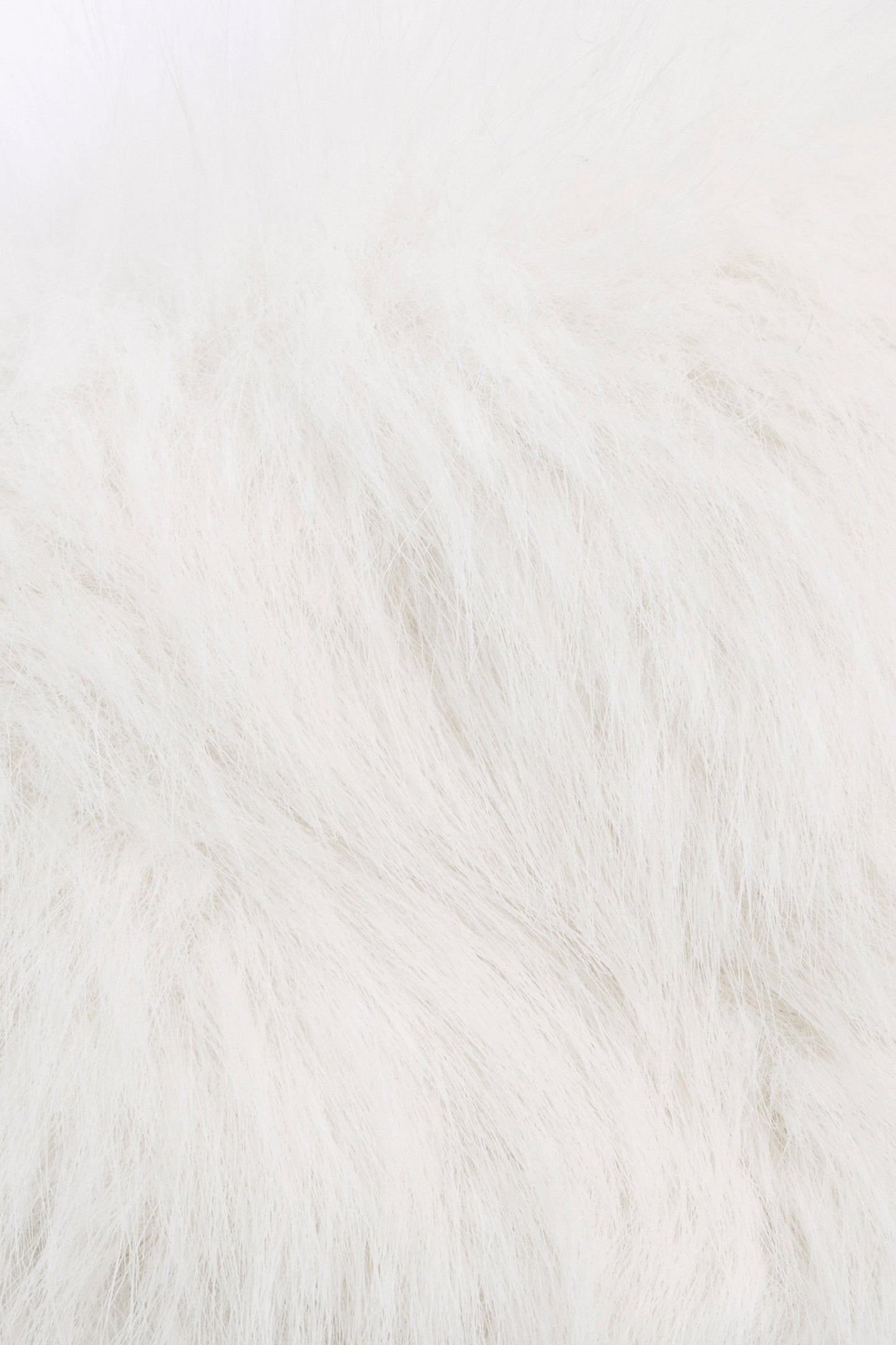 Faux Fur Triangle Bralette in White