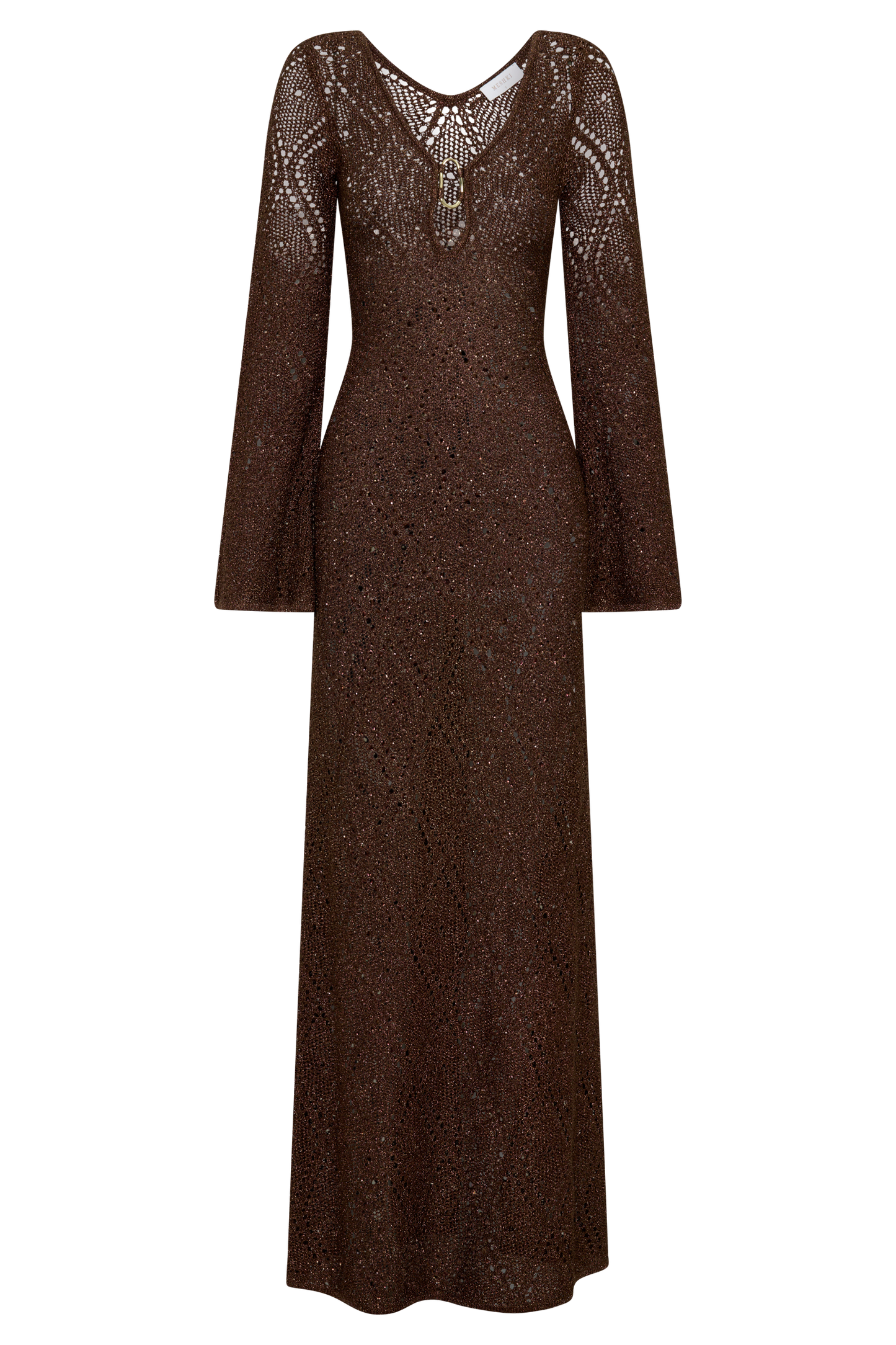 Chelsea Lurex Crochet Maxi Dress - Bronze