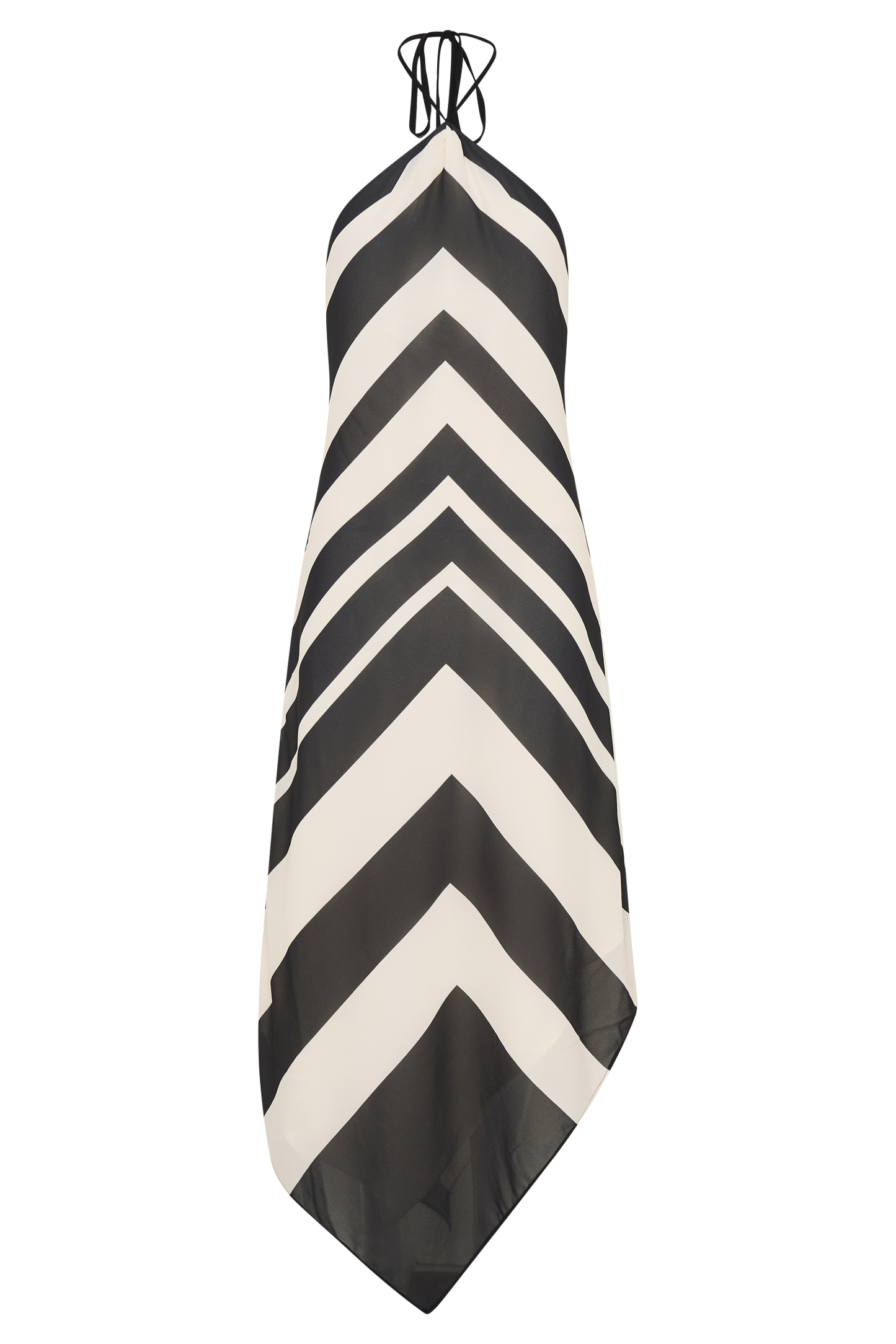 Hope Satin Halter Midi Dress - Black/White
