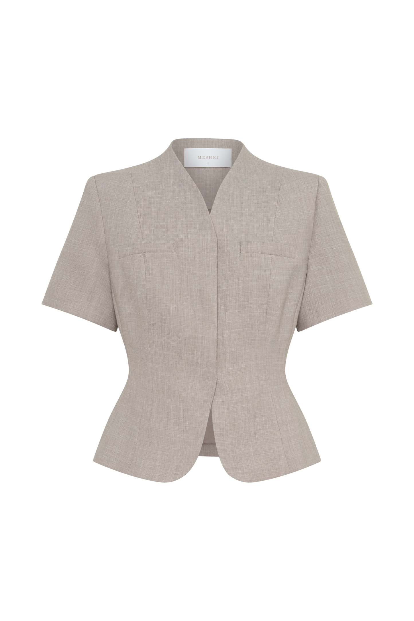 Laila Suiting Short Sleeve Top - Grey