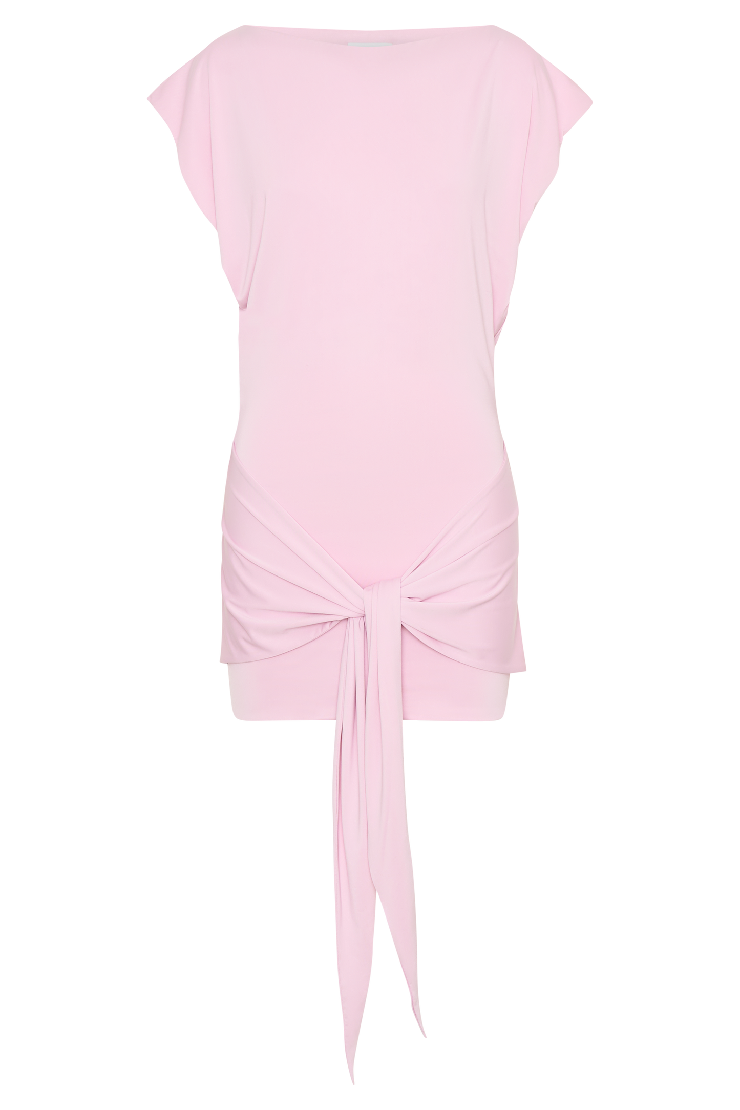 Maiara Shortsleeve Slinky Tie Mini Dress - Pink