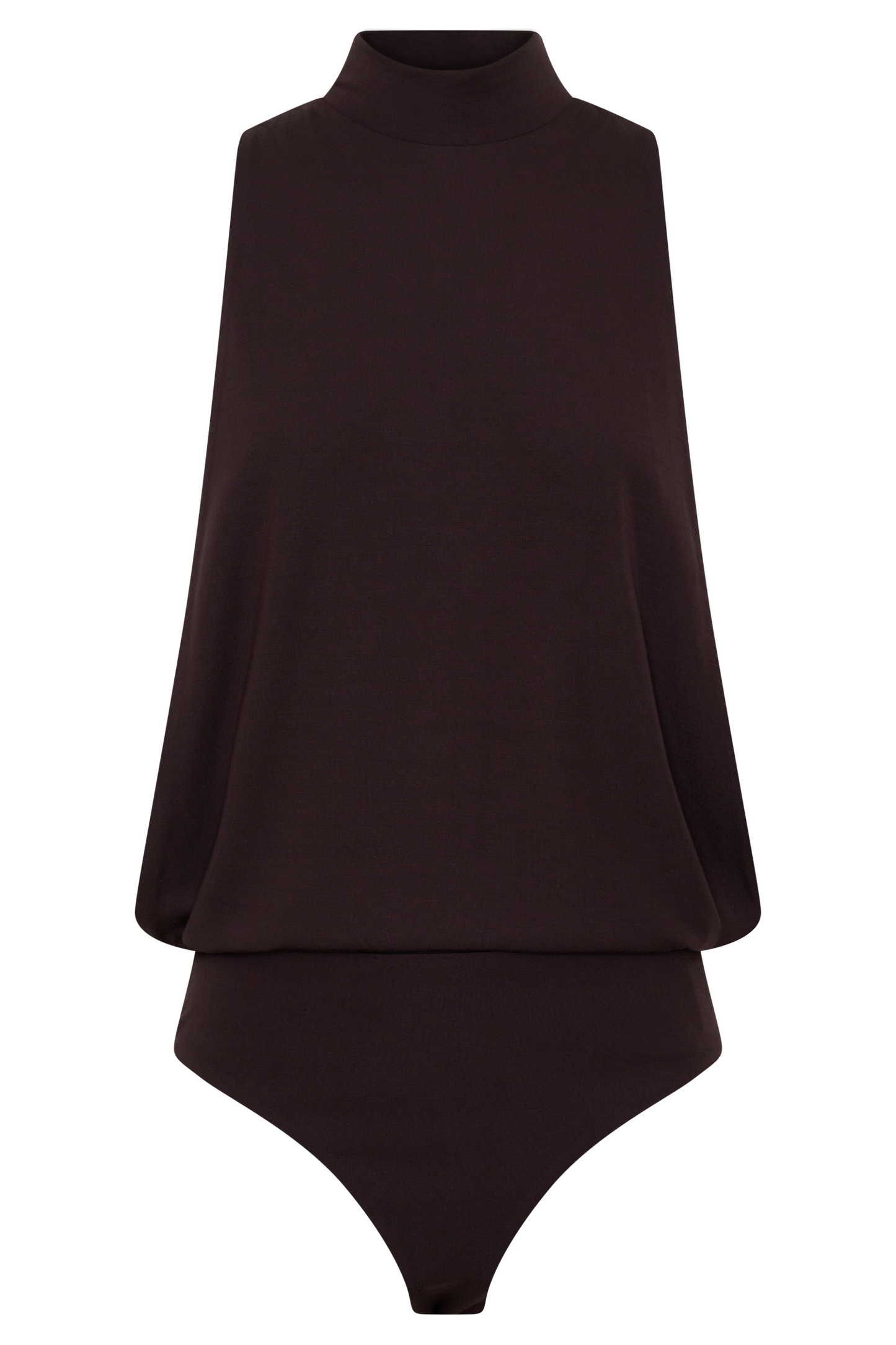Laurelle Sleeveless Modal Draped Bodysuit - Chocolate