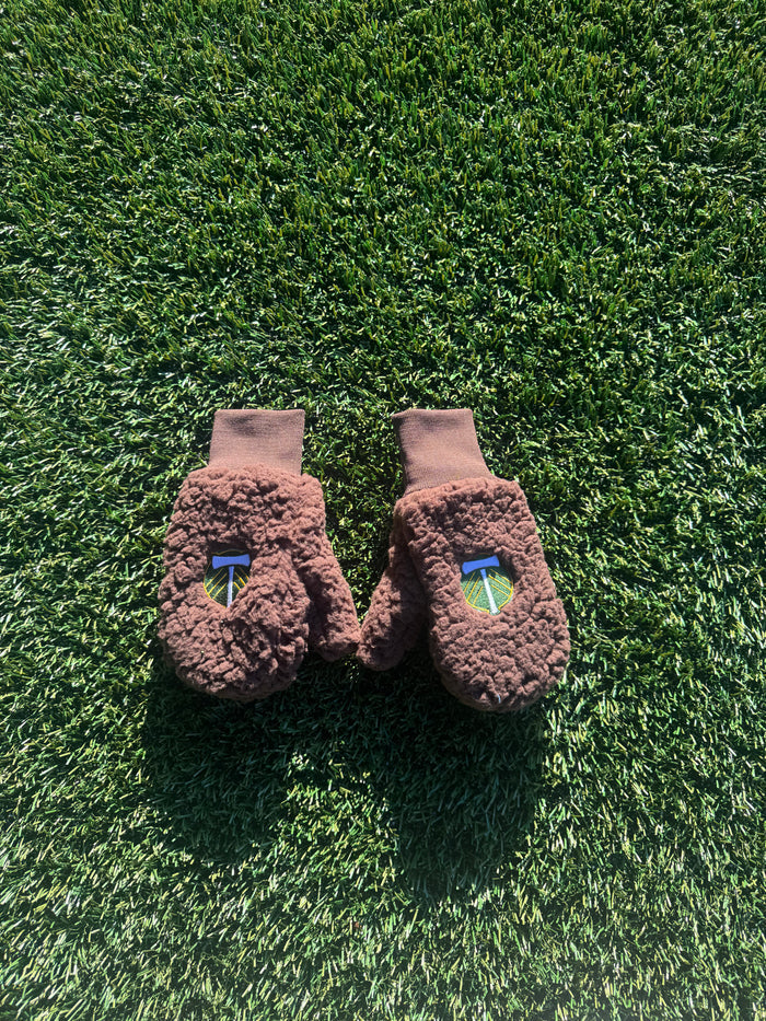 TIMBERS FC LADIES BROWN SHERPA MITTENS