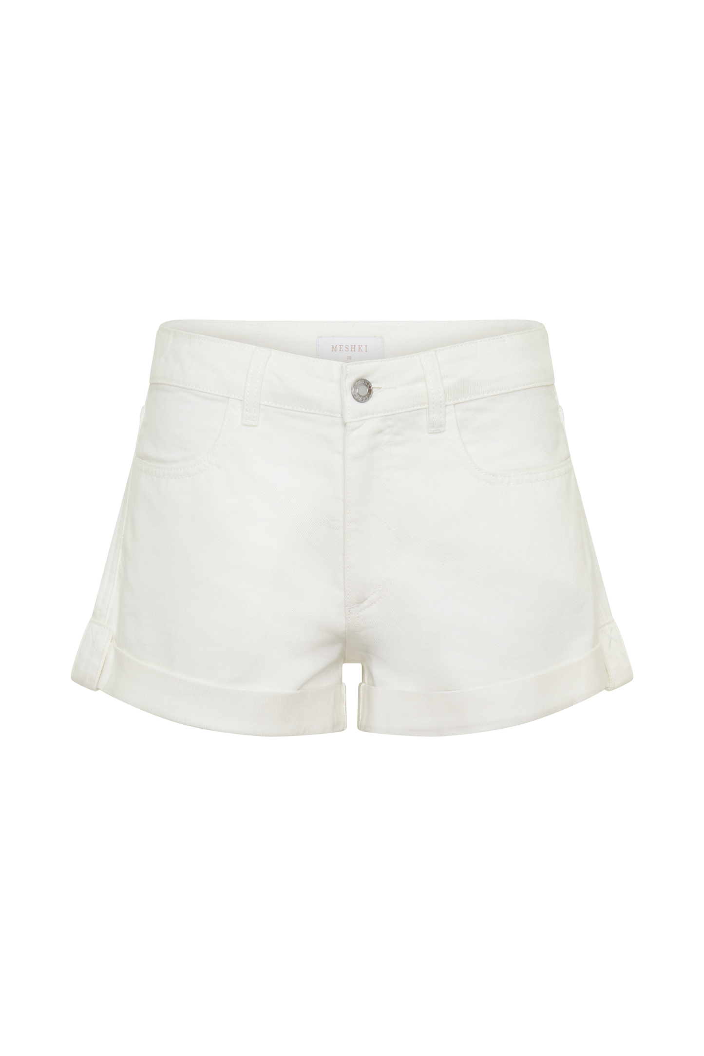 Krissy Rolled Hem Denim Shorts - White