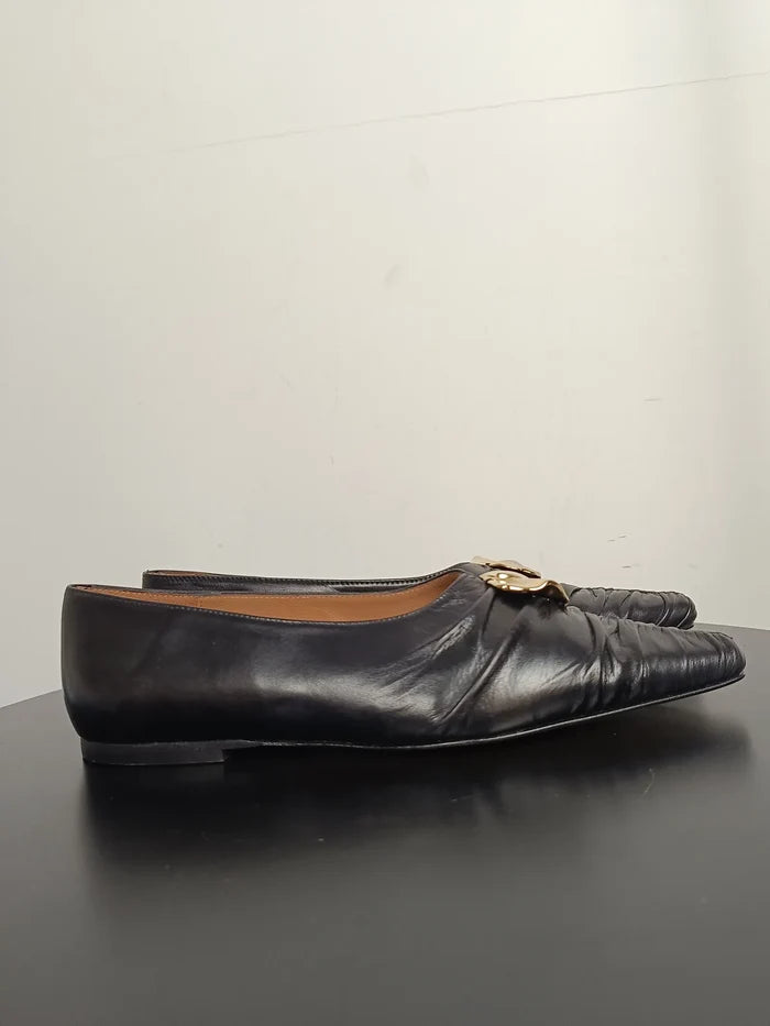 Flattered Florence Black-skinnballerinaskor NWOT
