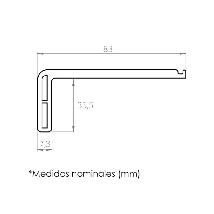 Nariz de Grada SPC Haya 2400x83x35.5mm