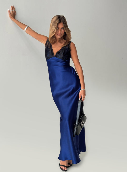 Voila Lace Maxi Dress Navy / Black