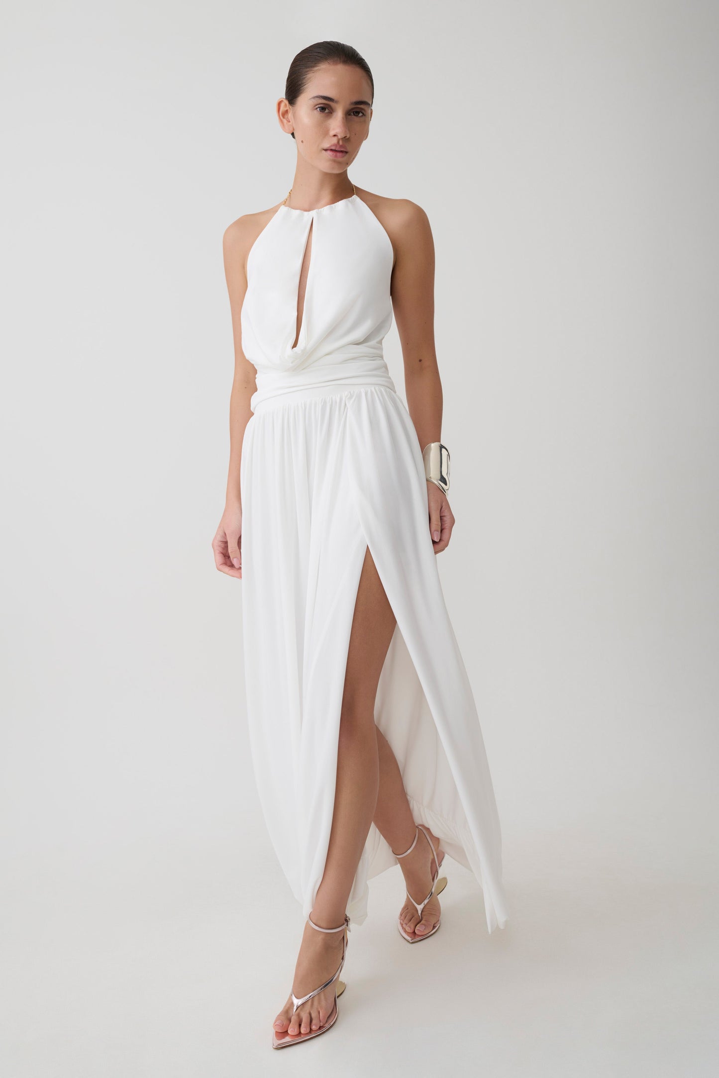 Banks Bubble Hem Midi Skirt - White