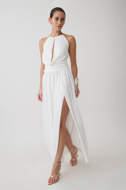 Banks Bubble Hem Midi Skirt - White