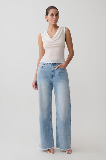 Ciaran Sleeveless Sheer Top - Ivory