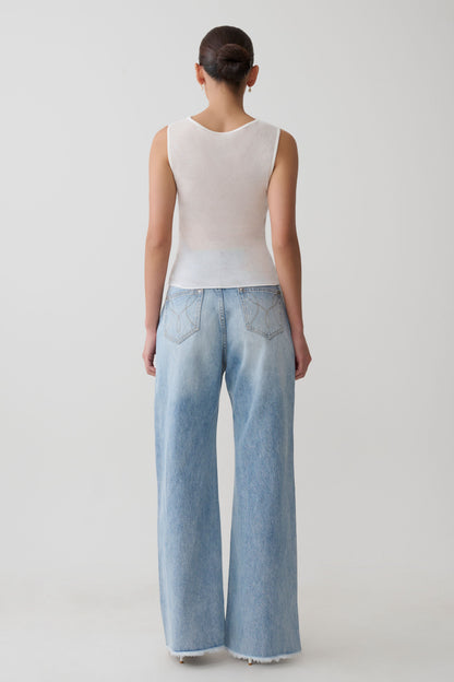Ciaran Sleeveless Sheer Top - Ivory
