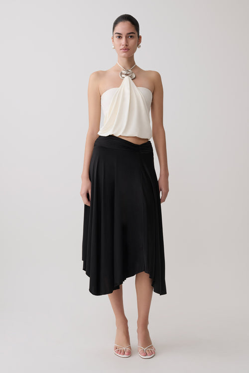 Luu Slinky Midi Skirt - Black