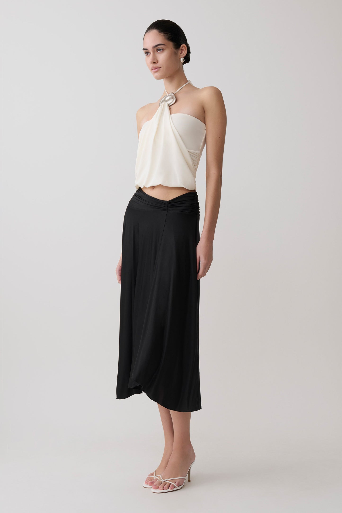 Sade Halter Top With Hardware - Ivory
