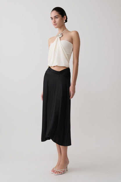 Luu Slinky Midi Skirt - Black