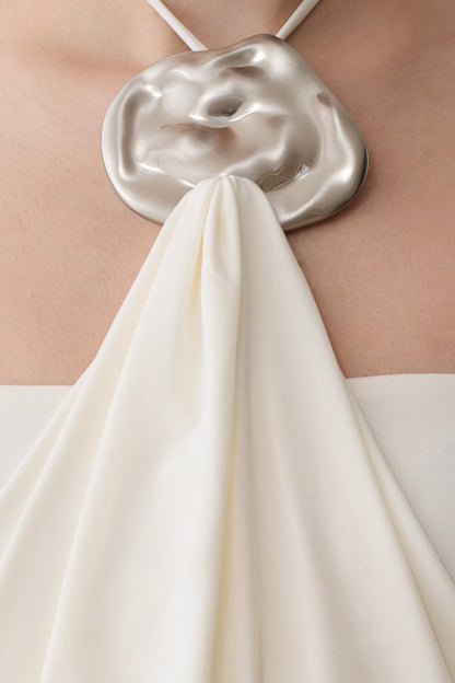 Sade Halter Top With Hardware - Ivory