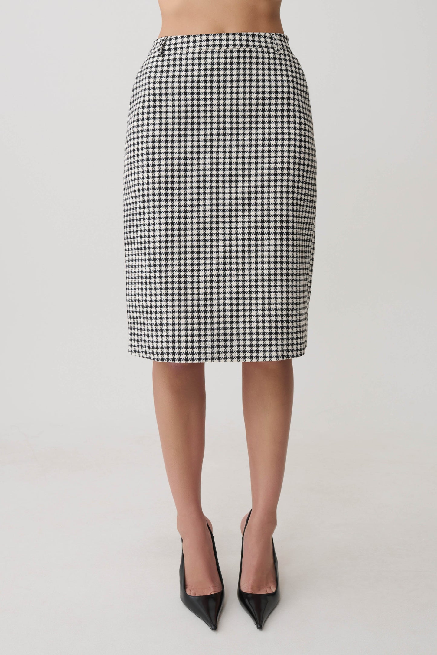 Amelie Tweed Midi Skirt - Houndstooth