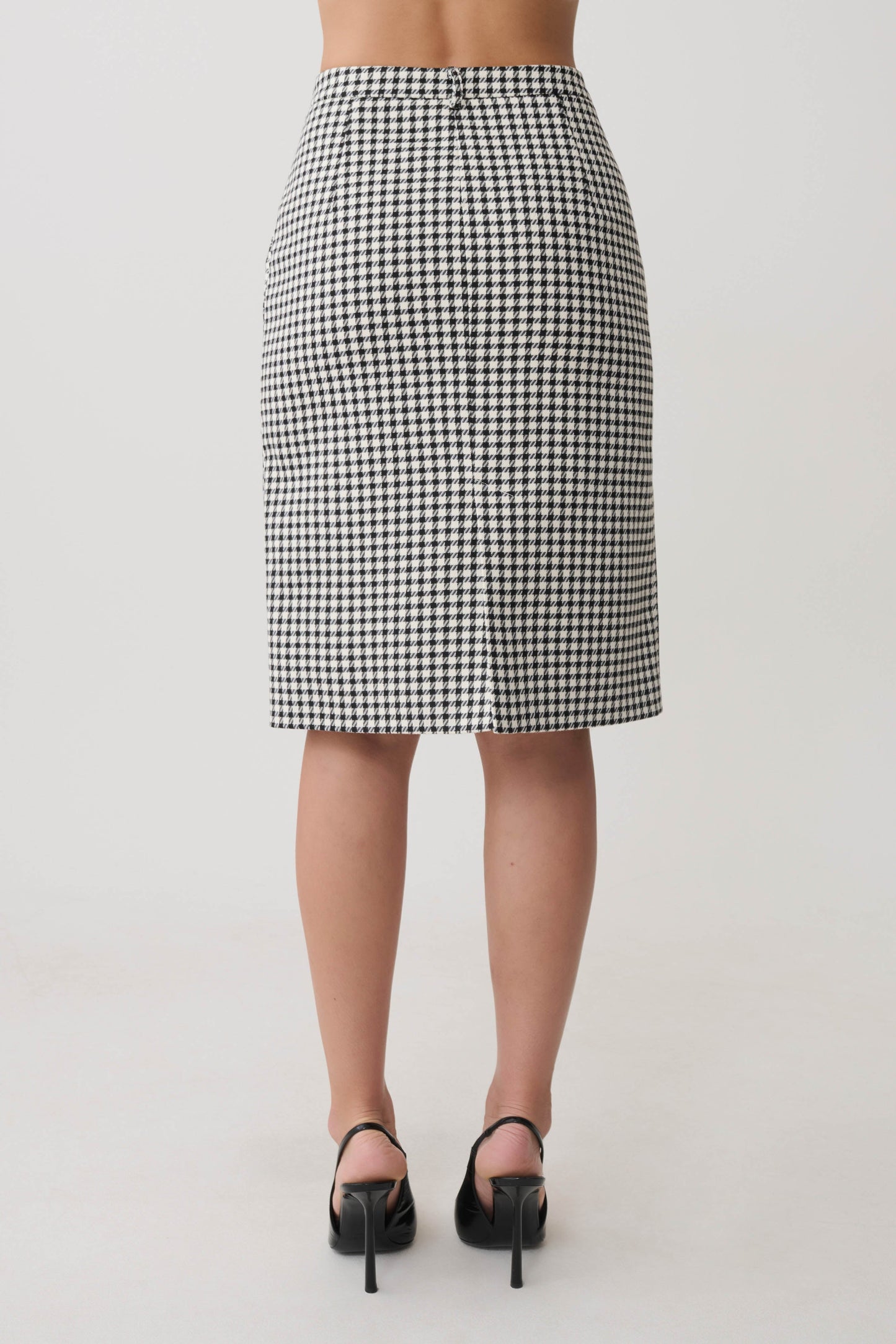 Amelie Tweed Midi Skirt - Houndstooth
