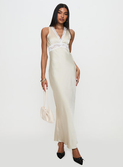 Persefonie Lace Maxi Dress Champagne