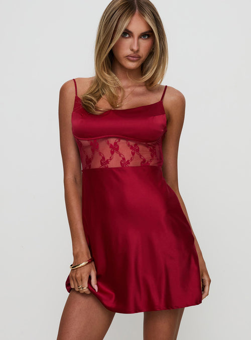 Le Tigre Lace Mini Dress Red