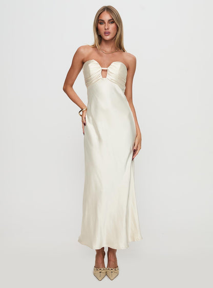 Cyprian Strapless Maxi Dress Champagne
