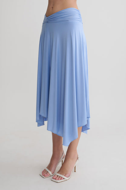 Luu Slinky Midi Skirt - Sea Blue