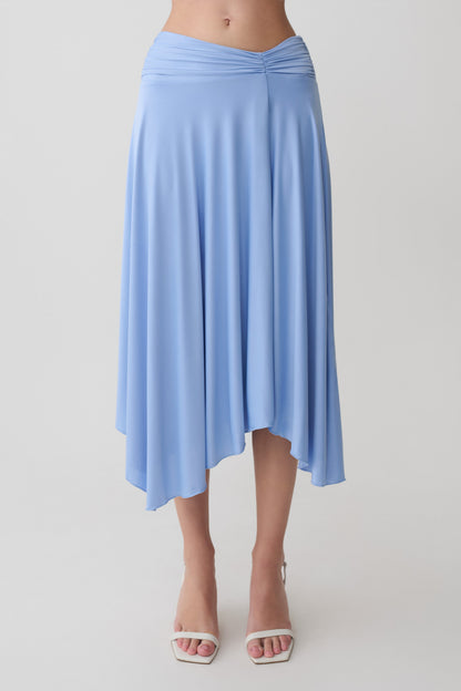 Luu Slinky Midi Skirt - Sea Blue