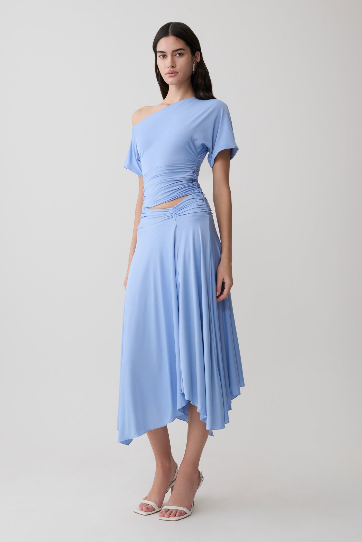 Luu Slinky Midi Skirt - Sea Blue