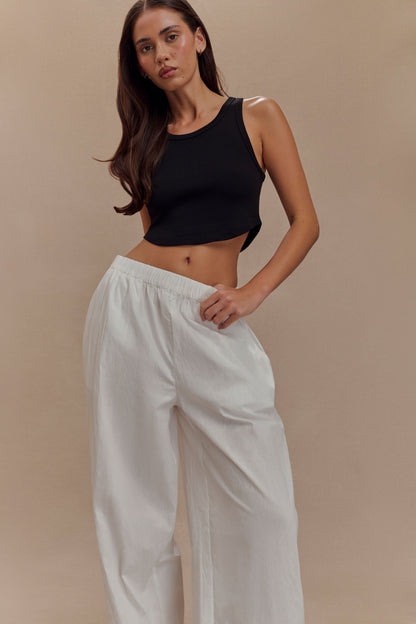 Morgana Ribbed Tank Top - Black
