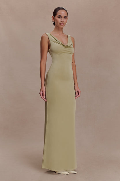 Marta Slinky Cowl Maxi Dress - Sage