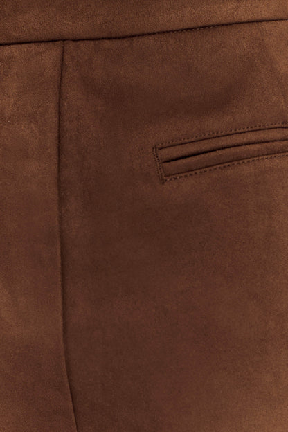 Sally Faux Suede Short - Milk Chocolate