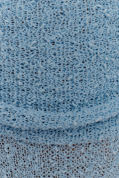 Petra Ruched Knit Maxi Skirt - Light Blue