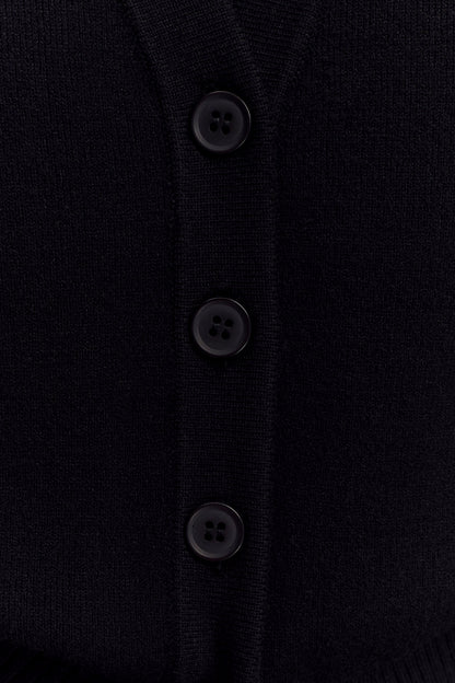 Alexia Buttoned Oversized Cardigan - Black