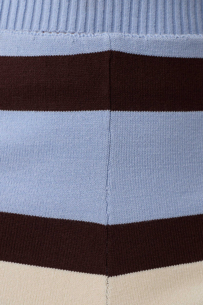 Philly Stripe Knit Short - Chocolate/Blue
