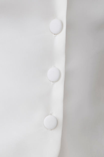 Billie Off Shoulder Sleeveless Button Top - White