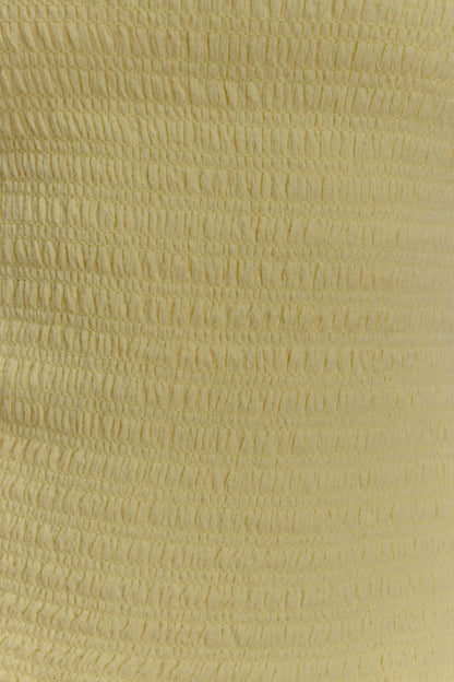 Maureen Cotton Shirring Maxi Dress - Lemon
