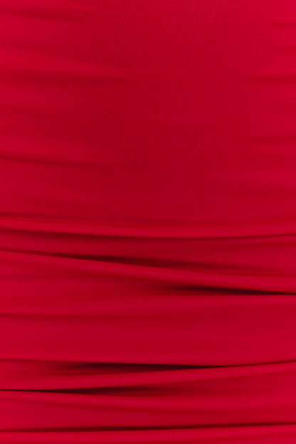 Mariposa Slinky Halter Mini Dress - Red