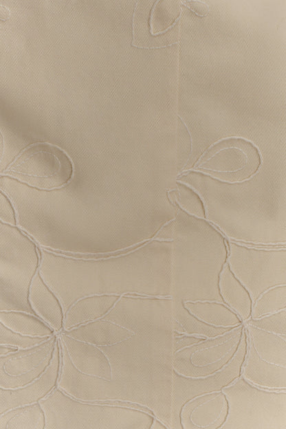 Ebony Embroidered Denim Mini Dress - Cream