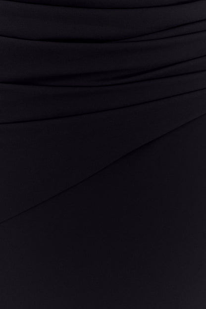 Giulia Chiffon Draped Maxi Dress - Black