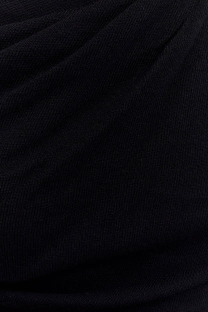 Culver Draped Twist Knit Top - Black