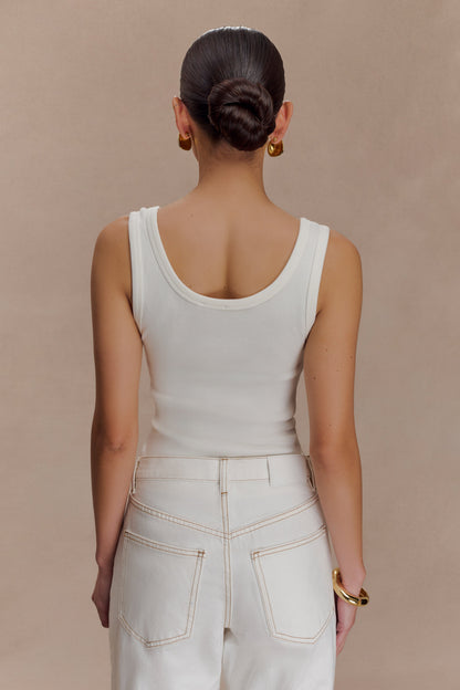 Maeva Scoop Tank Top - Ivory
