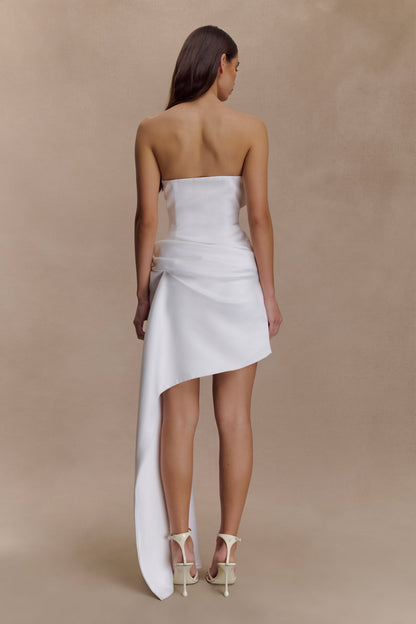 Evianna Strapless Gathered Mini Dress - White