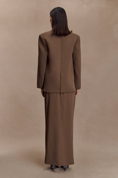 Cassie Column Maxi Skirt - Cacao Brown
