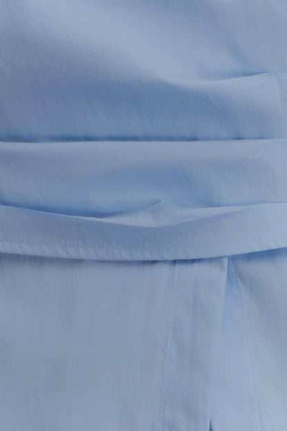 Eugenia Wrap Cotton Shirt - Blue