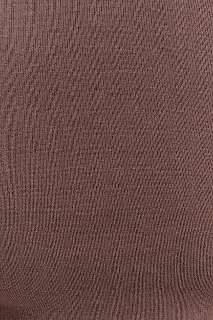 Carley Off Shoulder Knit Top - Cacao Brown