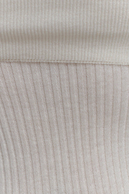 Mazie Asymetrical Cashmere Blend Long Sleeve Knit Top - Ivory