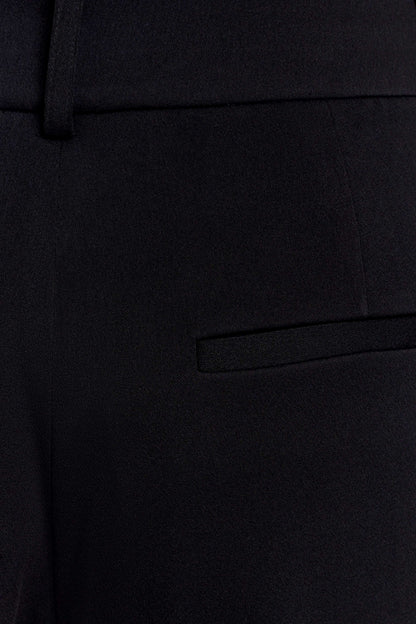 Fatima Satin Straight Leg Pant - Black