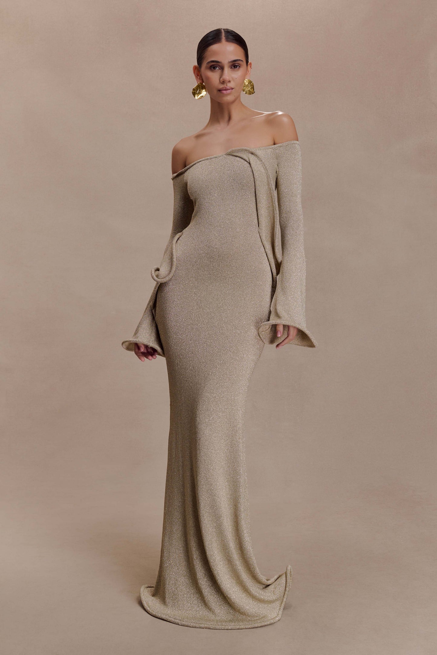 Sandrine Lurex Knit Maxi Dress - Gold