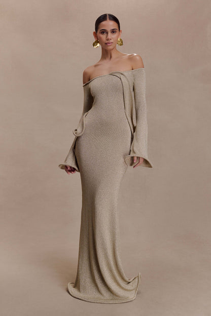Sandrine Lurex Knit Maxi Dress - Gold