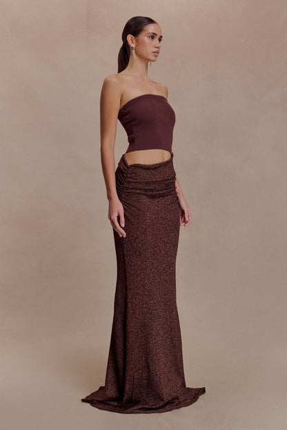 Jasiel Strapless Knit Maxi Dress - Chocolate
