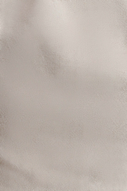 Gabby Asymmetrical Neckline Linen Beaded Top - Natural
